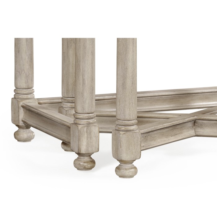 Rustic Grey Parquet Nesting Tables with Contrast Inlay