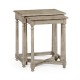 Rustic Grey Parquet Nesting Tables with Contrast Inlay