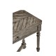 Antique Dark Grey Parquet Rectangular Side Table with Contrast Inlay