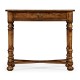 Country Walnut Parquet Rectangular Side Table with Contrast Inlay