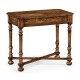 Country Walnut Parquet Rectangular Side Table with Contrast Inlay