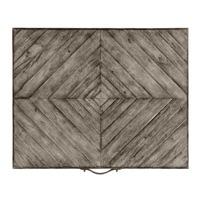 Antique Dark Grey Rectangular Side Table with Contrast Inlay