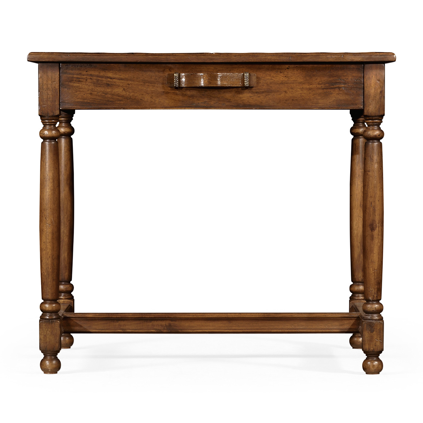 Country Walnut Rectangular Side Table with Contrast Inlay
