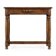 Country Walnut Rectangular Side Table with Contrast Inlay