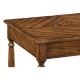 Country Walnut Rectangular Side Table with Contrast Inlay