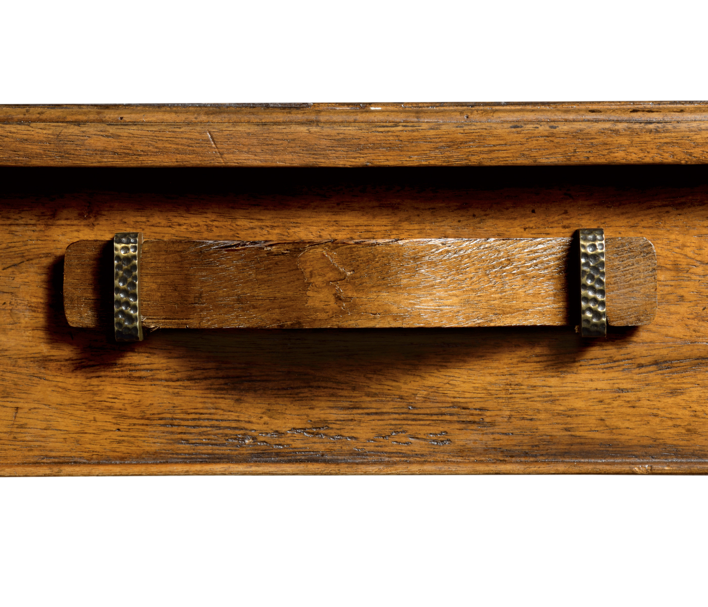 Country Walnut Rectangular Side Table with Contrast Inlay