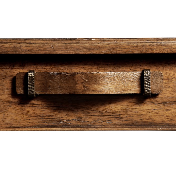 Country Walnut Rectangular Side Table with Contrast Inlay