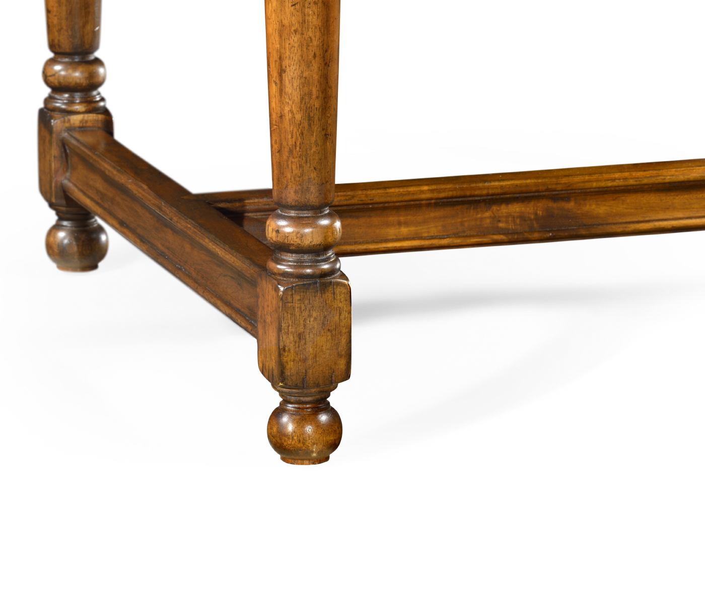 Country Walnut Rectangular Side Table with Contrast Inlay