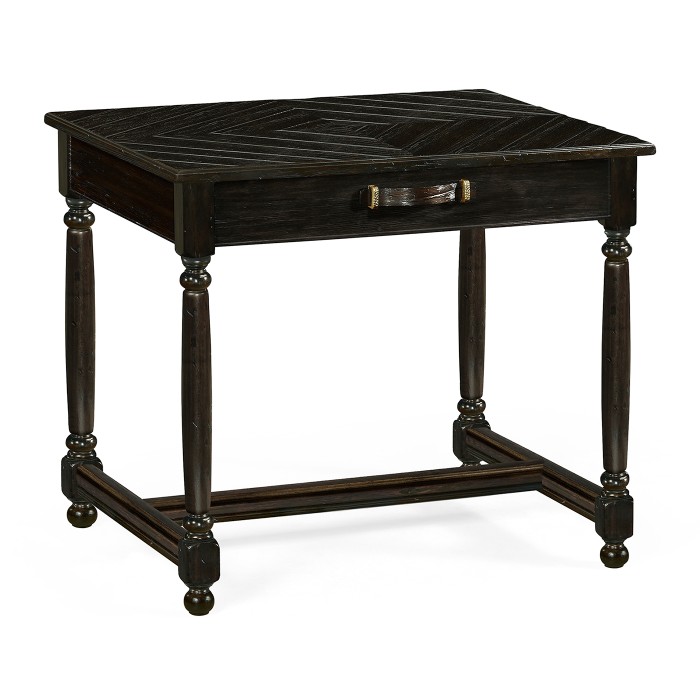 Dark Ale Rectangular Side Table with Contrast Inlay