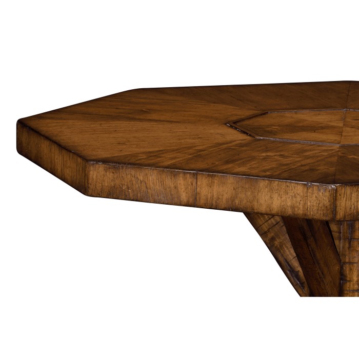 Octagonal Country Walnut Centre Table