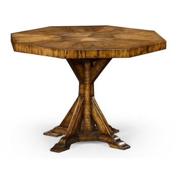 Country living style walnut octagonal centre or dining table