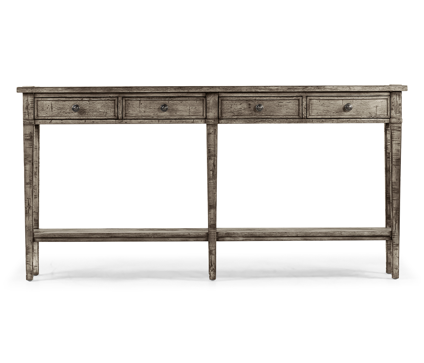 Antique Dark Grey Four Drawer Console