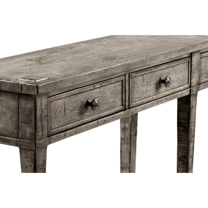 Antique Dark Grey Four Drawer Console