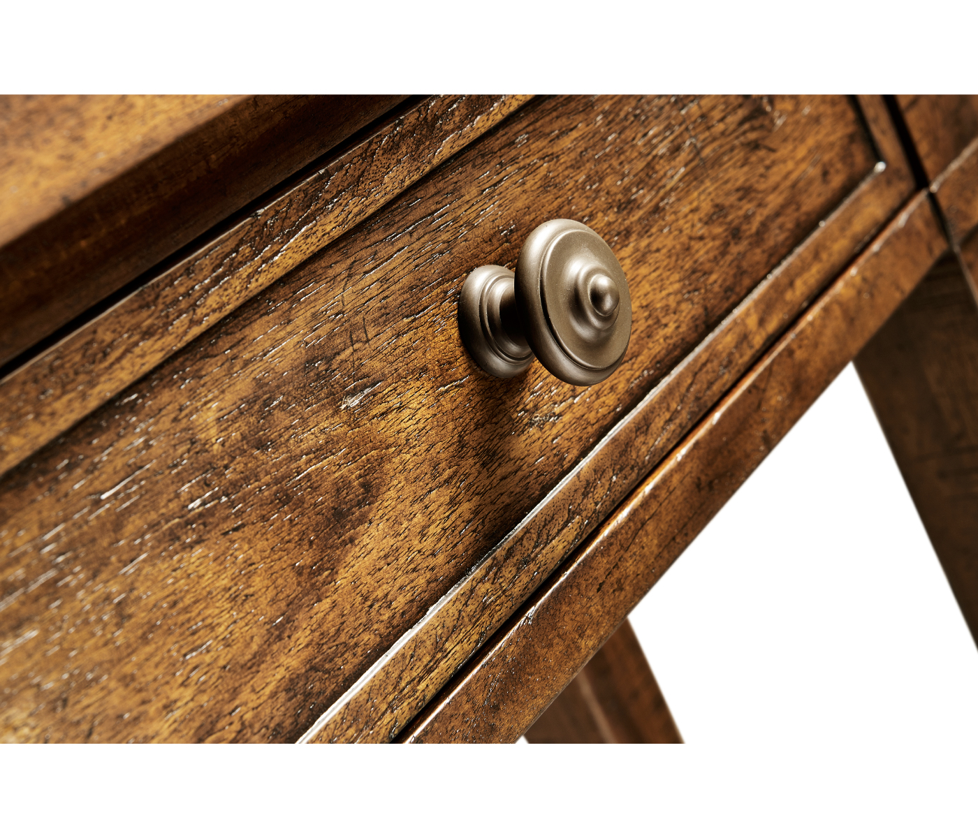 Country Walnut Four Drawer Console