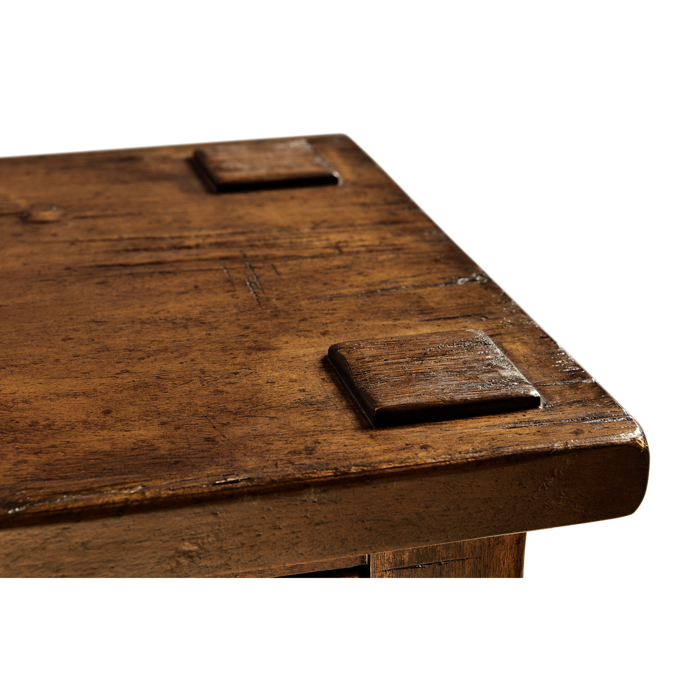 Country Walnut Four Drawer Console