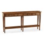 Country Walnut Four Drawer Console