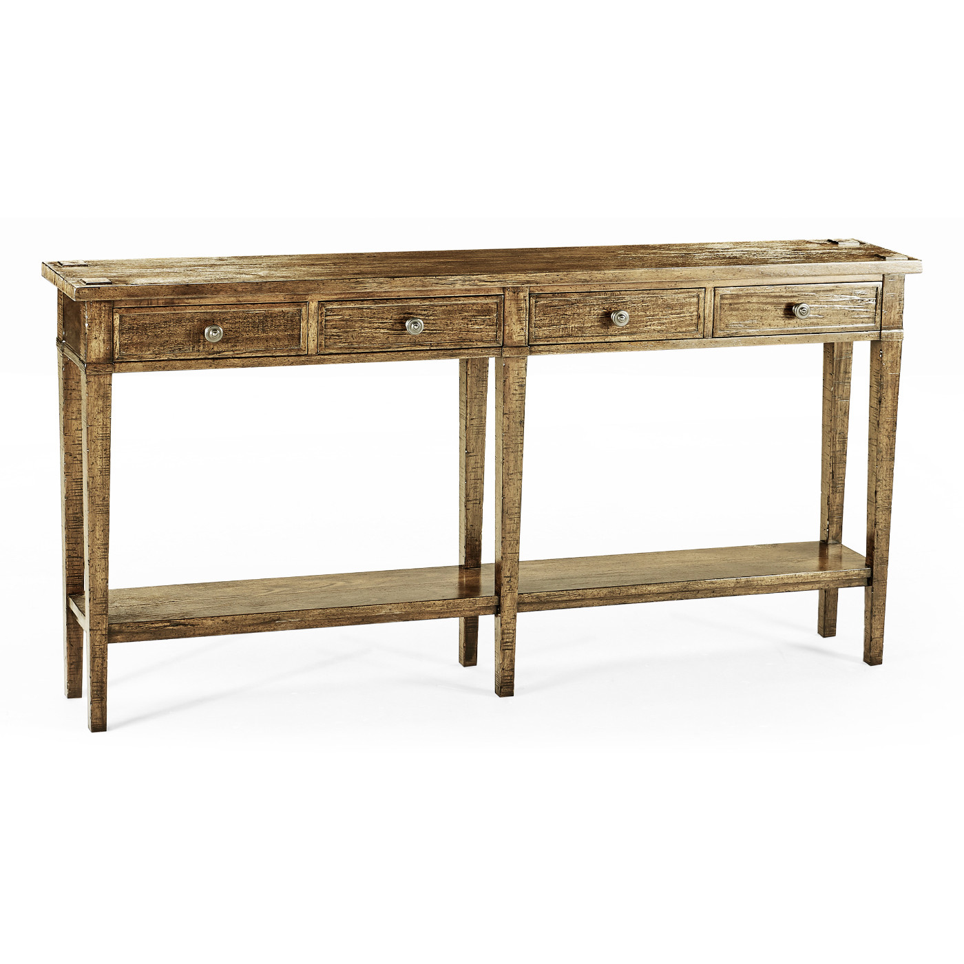 Medium Driftwood Four Drawer Console