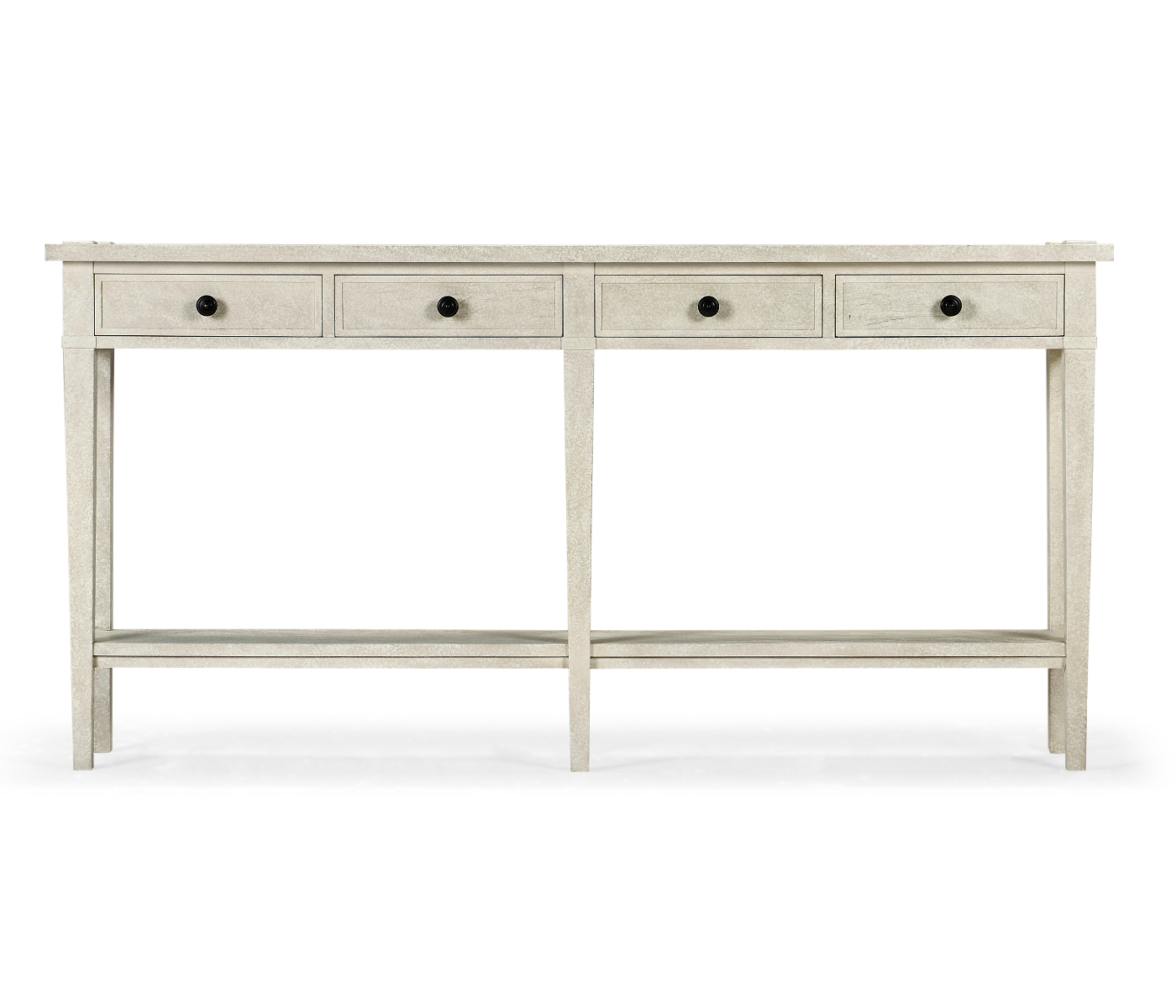 Whitewash Driftwood Four Drawer Console