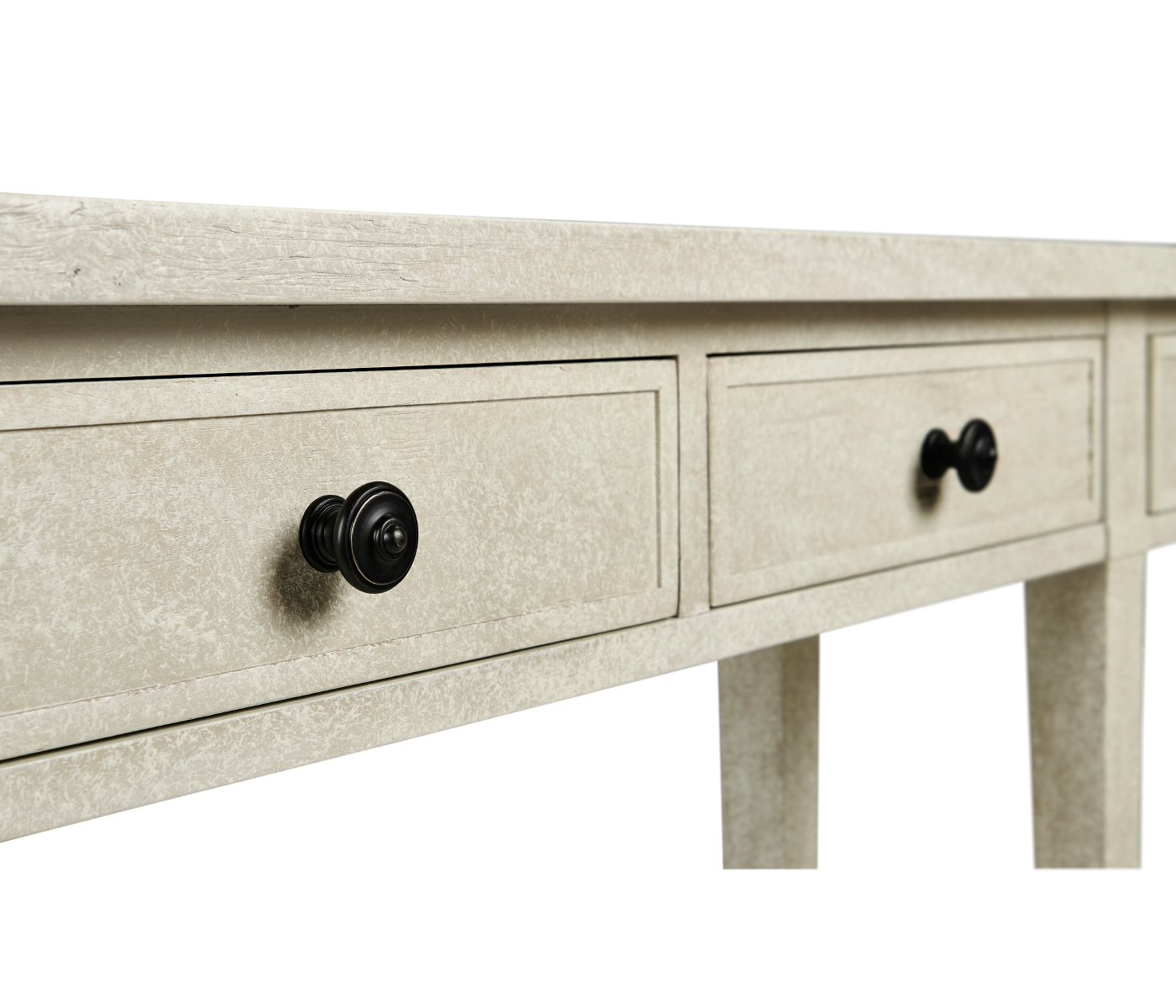 Whitewash Driftwood Four Drawer Console