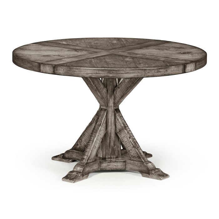 Antique Dark Grey Circular Dining Table 48