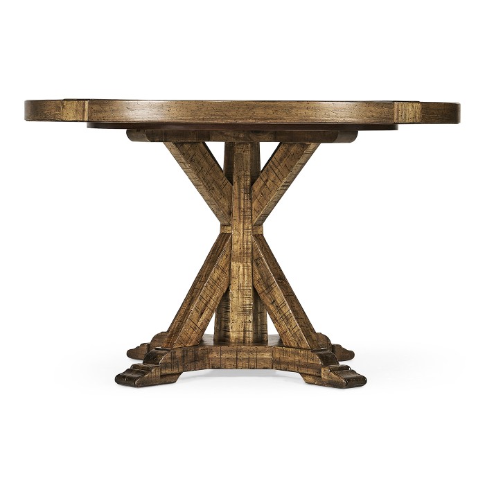 Medium Brown Driftwood Circular Dining Table 48