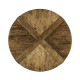 Medium Brown Driftwood Circular Dining Table 48