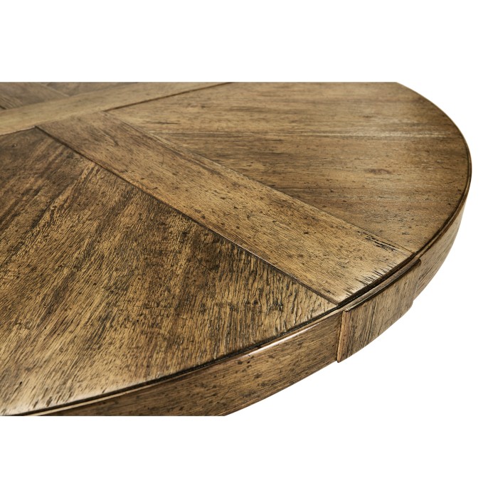 Medium Brown Driftwood Circular Dining Table 48