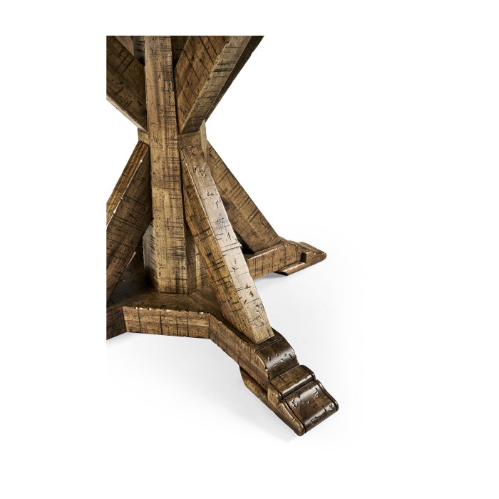 Medium Brown Driftwood Circular Dining Table 48