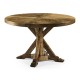 Medium Brown Driftwood Circular Dining Table 48