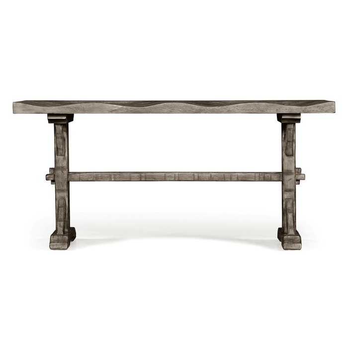Casual Narrow Antique Dark Grey Topped Bench