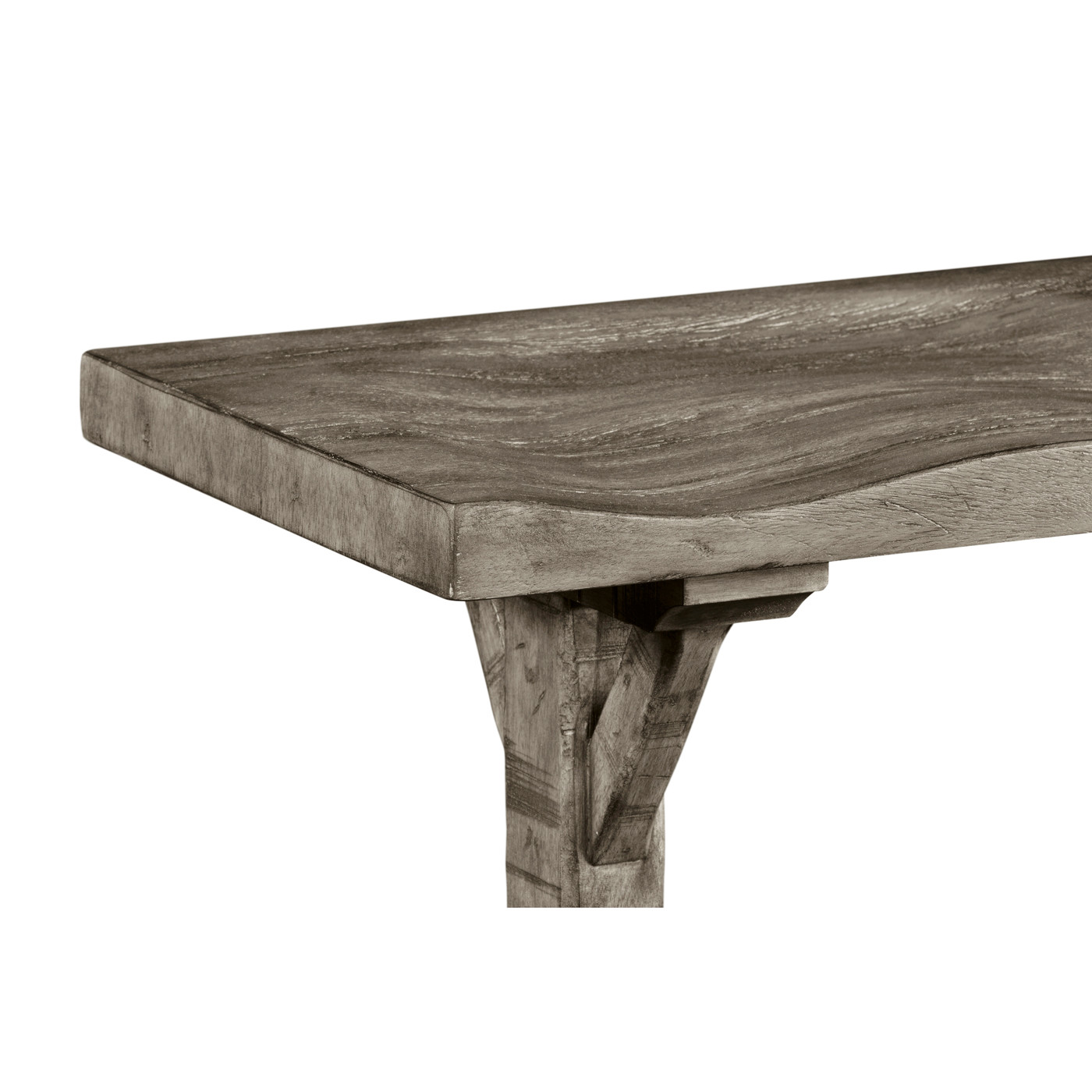 Casual Narrow Antique Dark Grey Topped Bench
