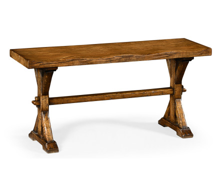 Casual Narrow Country Walnut Topped Bench