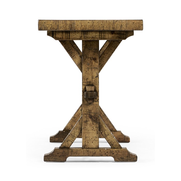 Casual Narrow Medium Driftwood Topped Bench