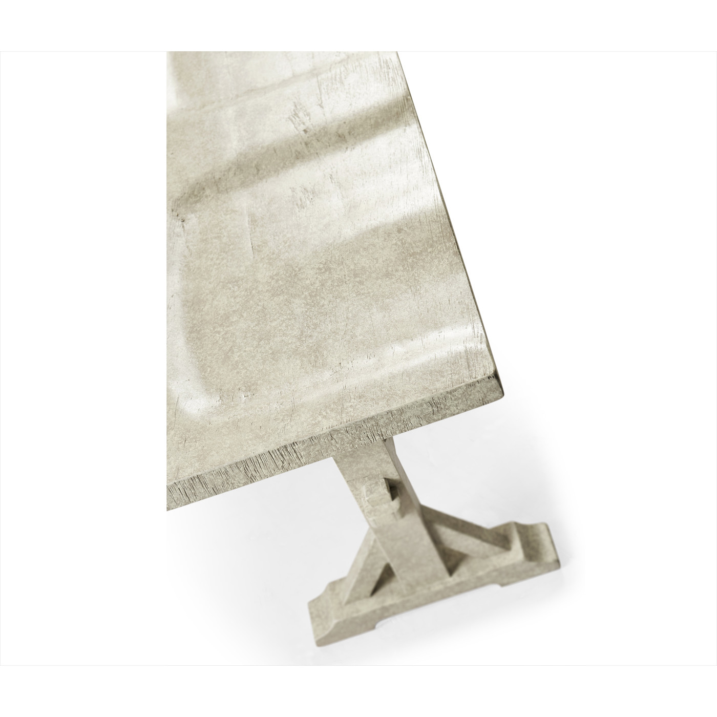 Casual Narrow Whitewash Driftwood Topped Bench