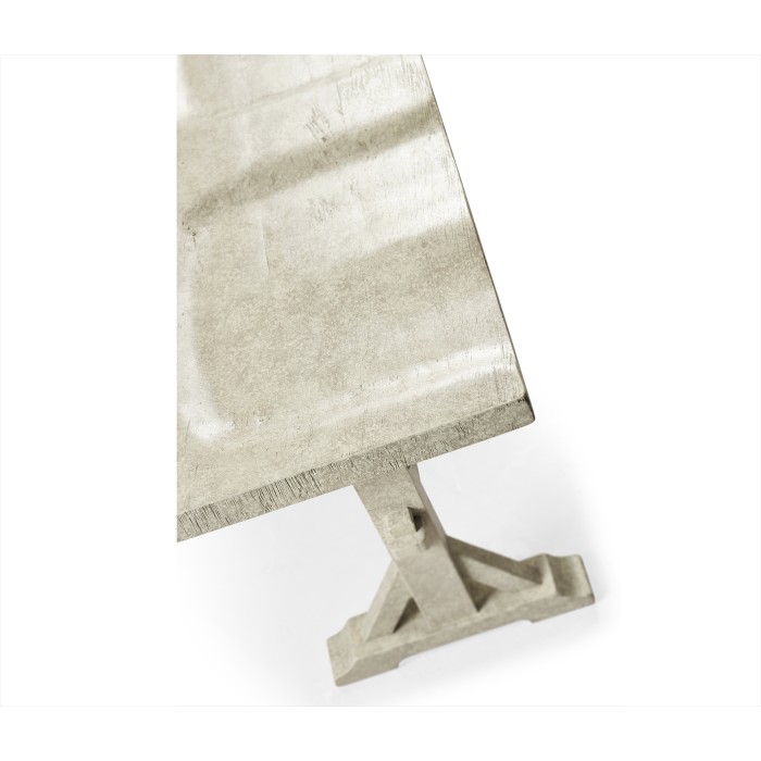 Casual Narrow Whitewash Driftwood Topped Bench