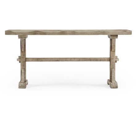 Casual Narrow Rustic Grey Topped Bench