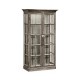 Plank Antique Dark Grey Fully Glazed Bookcase with Strap Handles