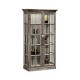 Plank Antique Dark Grey Fully Glazed Bookcase with Strap Handles