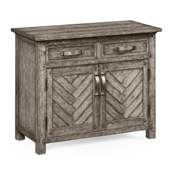 Plank Antique Dark Grey Credenza with Strap Handles
