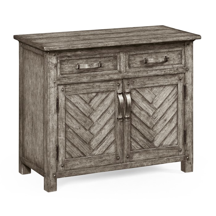 Plank Antique Dark Grey Credenza with Strap Handles