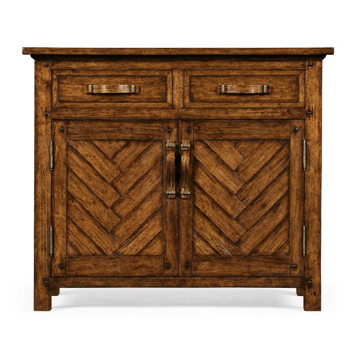 Plank Country Walnut Credenza with Strap Handles