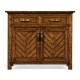 Plank Country Walnut Credenza with Strap Handles