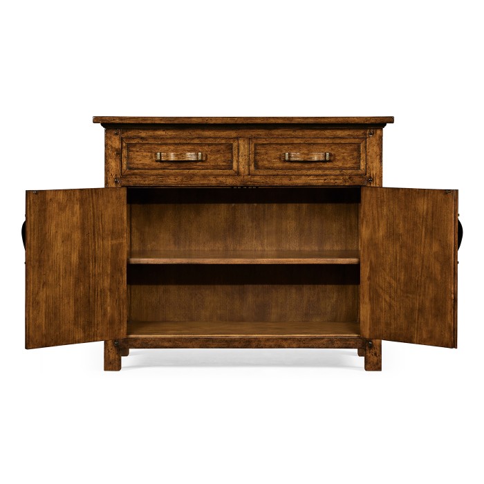 Plank Country Walnut Credenza with Strap Handles