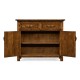 Plank Country Walnut Credenza with Strap Handles