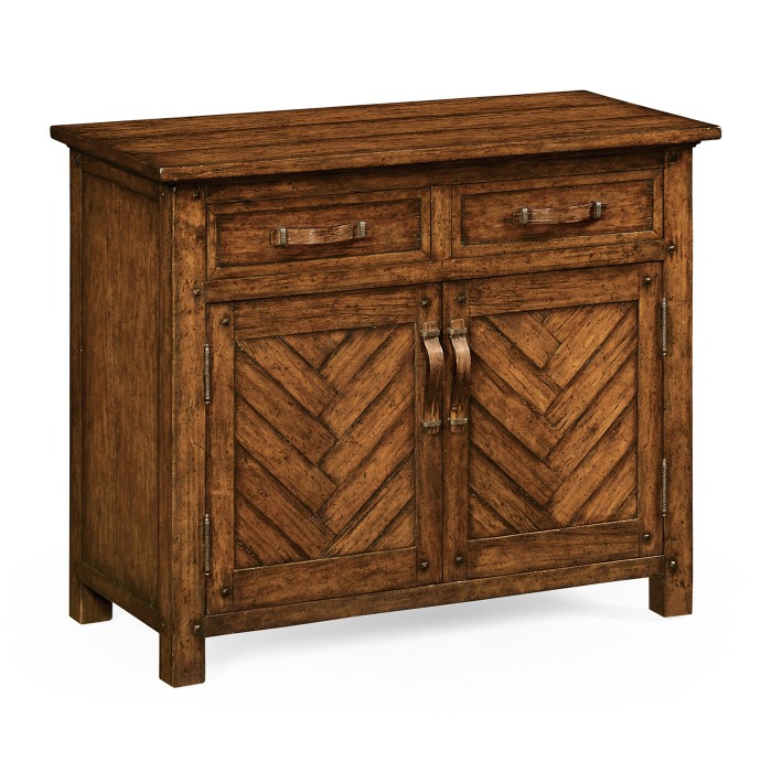 Plank Country Walnut Credenza with Strap Handles