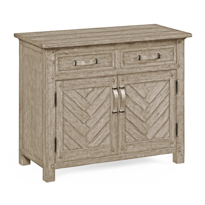 Plank Rustic Grey Credenza with Strap Handles