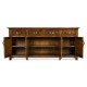 Country Walnut Parquet Sideboard with Strap Handles