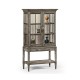 Antique Dark Grey Glazed Display Cabinet with Strap Handles
