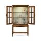 Country Walnut Glazed Display Cabinet with Strap Handles
