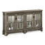 Antique Dark Grey Parquet Welsh Bookcase with Strap Handles